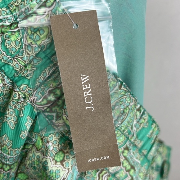 NWT J. Crew Ratti Paisley Wide Leg Pant Lounge Green 4 - Picture 12 of 13